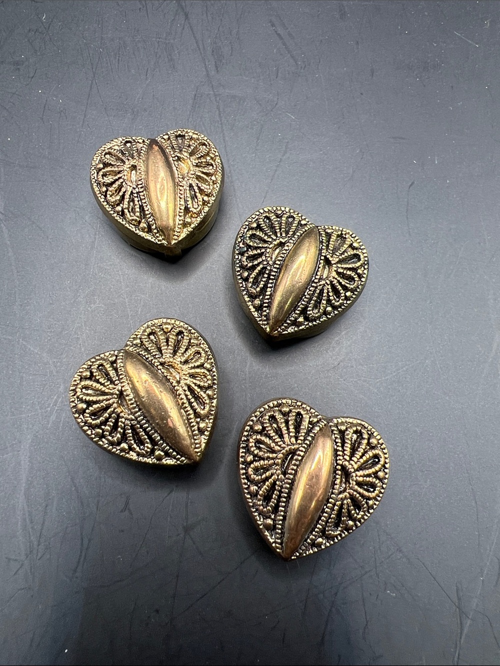 Vintage Gold Tone Button Covers- Set of 4